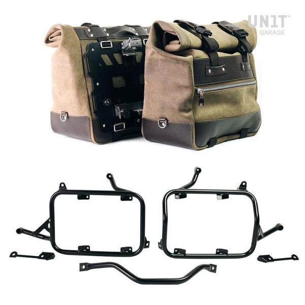 Par de bolsas laterales cult en serraje 40l - 50l + placa de aluminio + marcos para bolsas de aluminio bmw r1300gs