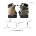 Pareja de alforjas cult en serraje 40l - 50l + placa aluminio + bastidores de bolsas de aluminio atlas ninet