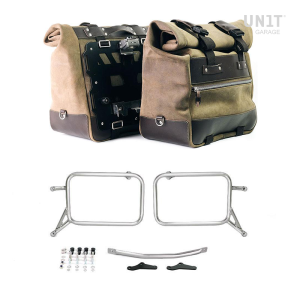 Pareja de alforjas cult en serraje 40l - 50l + placa aluminio + bastidores de bolsas de aluminio r850r - r1100r - r1150r, r850gs
