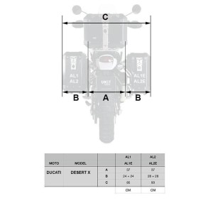 Pareja de alforjas cult en serraje 40l - 50l + placa aluminio + cuadros ducati desertx para bolsas de aluminio atlas