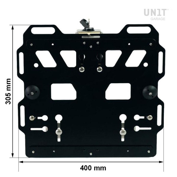 Placa de aluminio con enganche rápido frontal en hypalon y cerradura