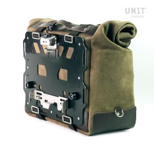 Bolso lateral de culto en piel serraje 40l - 50l + aluminio plate