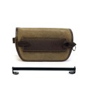 Bolsa de manillar sahara crust cuero + soporte de montaje para triumph scrambler 1200 xc-xe