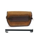 Bolsa de manillar sahara crust cuero + soporte de montaje para triumph scrambler 1200 xc-xe