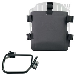 Portabolsas de aluminio con frontal regulable en hypalon y enganche rápido + chasis derecho bmw hp2