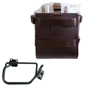 Portabolsas de aluminio con frontal de cuero regulable y enganche rápido + chasis derecho bmw hp2