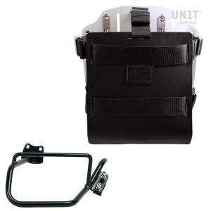 Portabolsas de aluminio con frontal de cuero regulable y enganche rápido + chasis derecho bmw hp2