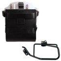 Portabolsas de aluminio con frontal de cuero regulable y enganche rápido + bastidor izquierdo bmw hp2