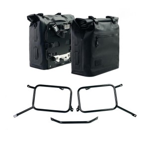 Dos bolsas laterales khali tpu 35l - 45l + par de placas de aluminio con marcos bonneville t120