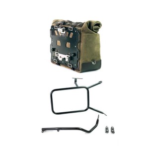 Bolso lateral de culto en piel serraje 40l - 50l + aluminio plate + marco derecho ninet para bolsa de aluminio atlas