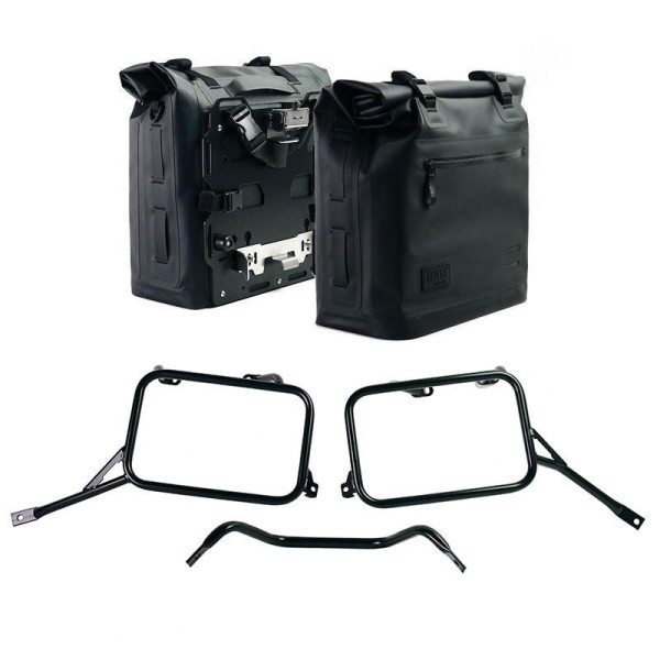 Dos bolsas laterales khali tpu 35l - 45l + par de placas de aluminio con r80g/s y r80 gs basic frames