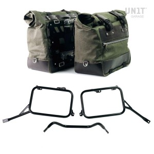 Par de bolsas laterales cult en canvas 40l - 50l + par de placas de aluminio + marcos r80g/s y r80 gs basic