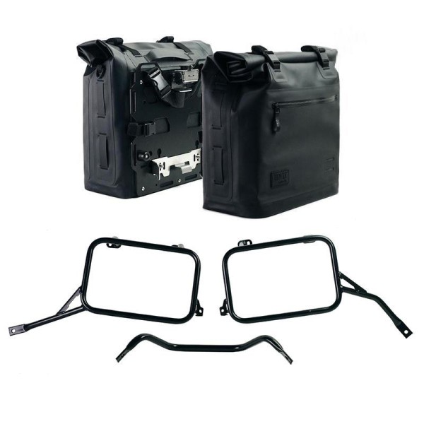 Dos bolsas laterales khali tpu 35l - 45l + par de placas de aluminio con marcos r80-r100gs