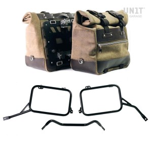 Par de maletas laterales cult en serraje 40l - 50l + placa de aluminio + marcos r80-r100gs