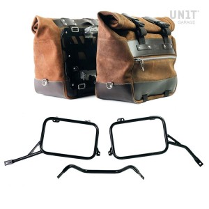 Par de maletas laterales cult en serraje 40l - 50l + placa de aluminio + marcos r80-r100gs