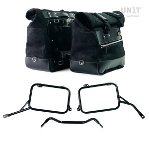 Par de maletas laterales cult en serraje 40l - 50l + placa de aluminio + marcos r80-r100gs