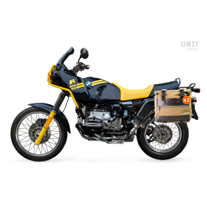 Par de maletas laterales cult en canvas 40l - 50l + par de placas de aluminio + marcos r80-r100gs
