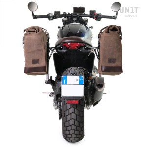 Bolso lateral scram en serraje 22l-30l + marco izquierdo ducati scrambler (2023 en adelante)