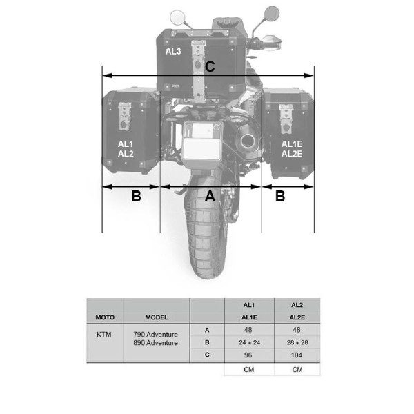 Par de maletas laterales cult en canvas 40l - 50l + par de placas de aluminio + cuadros ktm para bolsas de aluminio atlas