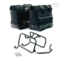 Par de maletas laterales cult en canvas 40l - 50l + par de placas de aluminio + cuadros ktm para bolsas de aluminio atlas