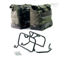 Par de maletas laterales cult en canvas 40l - 50l + par de placas de aluminio + cuadros ktm para bolsas de aluminio atlas