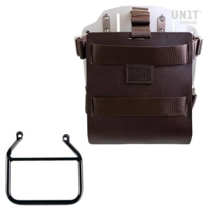 Portabolsas de aluminio con frontal de cuero regulable y enganche rápido + chasis triumph speed 400 dx (sólo compatible con nues
