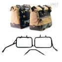 Par de alforjas laterales cult en canvas 40l - 50l + par de placas de aluminio + marcos para bolsas de aluminio triumph speed 40
