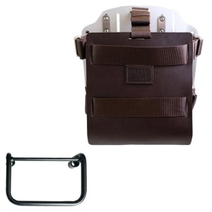 Portabolsa de aluminio con frontal de cuero ajustable y enganche rápido + bmw r12 chasis derecho