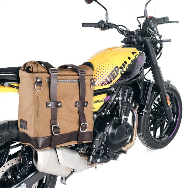 Bolsa lateral scram en canvas 22l-30l + royal enfield guerrilla 450 marco derecho