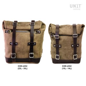 Bolsa lateral scram en piel serraje 22l-30l + marco izquierdo royal enfield guerrilla 450