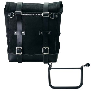 Bolsa lateral scram en piel serraje 22l-30l + marco izquierdo royal enfield guerrilla 450