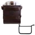 Portabolsa de aluminio con frontal de cuero ajustable y enganche rápido + cuadro royal enfield himalayan 450 (2024 en adelante) 