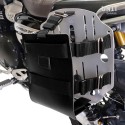 Portabolsa de aluminio con frontal de cuero ajustable y enganche rápido + cuadro royal enfield himalayan 450 (2024 en adelante) 