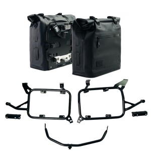Dos bolsas laterales khali de tpu de 35l - 45l + par de placas de aluminio + marcos de alforjas de aluminio para bmw f900gs adv