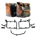 Par de alforjas laterales cult en cuero crust 40l - 50l + placa de aluminio + marcos de alforjas de aluminio bmw f900gs adv