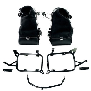 Par de alforjas laterales cult en cuero crust 40l - 50l + placa de aluminio + marcos de alforjas de aluminio bmw f900gs adv