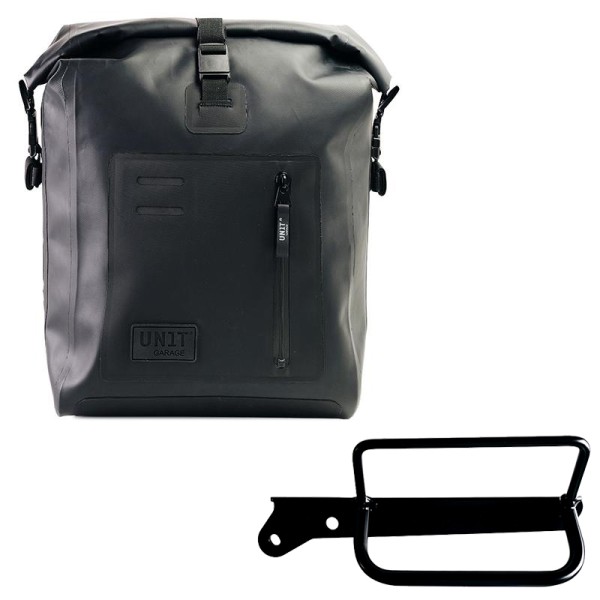 Bolso lateral khali de tpu + bastidor izquierdo royal enfield