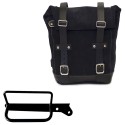 Bolsa de cuero 10l-14l + bastidor derecho royal enfield hunter 350