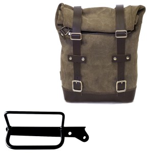 Bolsa de cuero 10l-14l + bastidor derecho royal enfield