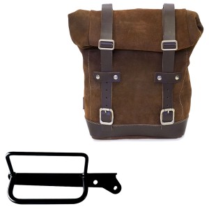 Bolsa de cuero 10l-14l + bastidor derecho royal enfield
