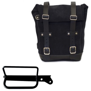 Bolsa de cuero 10l-14l + bastidor derecho royal enfield