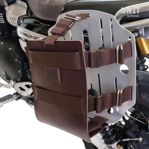 Portabolsa de aluminio con frontal de cuero ajustable y enganche rápido + bmw r12 g/s bastidor izquierdo