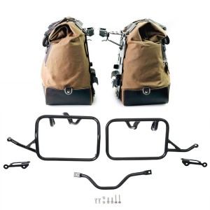 Par de alforjas laterales cult canvas 40l - 50l + par de placas de aluminio + bastidores bmw r12 g/s