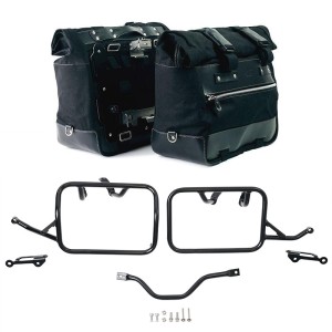 Par de alforjas laterales cult canvas 40l - 50l + par de placas de aluminio + bastidores bmw r12 g/s