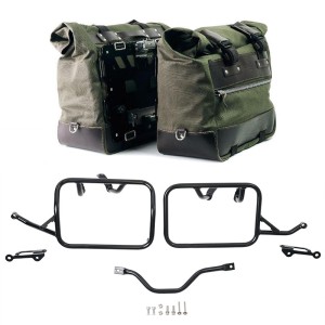 Par de alforjas laterales cult canvas 40l - 50l + par de placas de aluminio + bastidores bmw r12 g/s