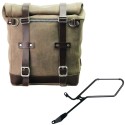 Bolso lateral scram en serraje 22l-30l + marco izquierdo de la triumph bonneville bobber
