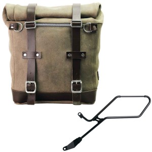 Bolso lateral scram en serraje 22l-30l + marco izquierdo de la triumph bonneville bobber