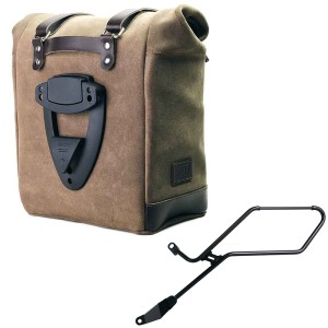 Bolso lateral scram en serraje 22l-30l + marco izquierdo de la triumph bonneville bobber