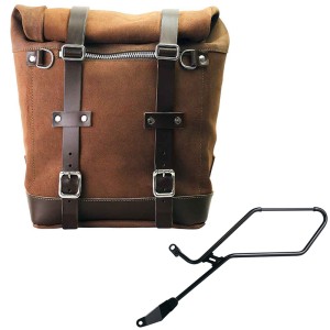 Bolso lateral scram en serraje 22l-30l + marco izquierdo de la triumph bonneville bobber