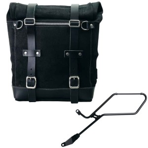 Bolso lateral scram en serraje 22l-30l + marco izquierdo de la triumph bonneville bobber